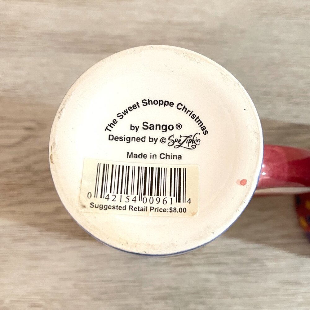 The Sweet Shoppe Christmas Mugs Cups Set of 2 Tall Holiday Snowman Sango - Picture 8 of 9